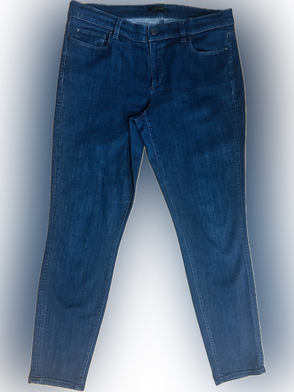 EUC Ann Taylor SZ 12 Blue Super Skinny Modern Fit 5-Pocket Jeans/Waist 34”-38” - Picture 2 of 7